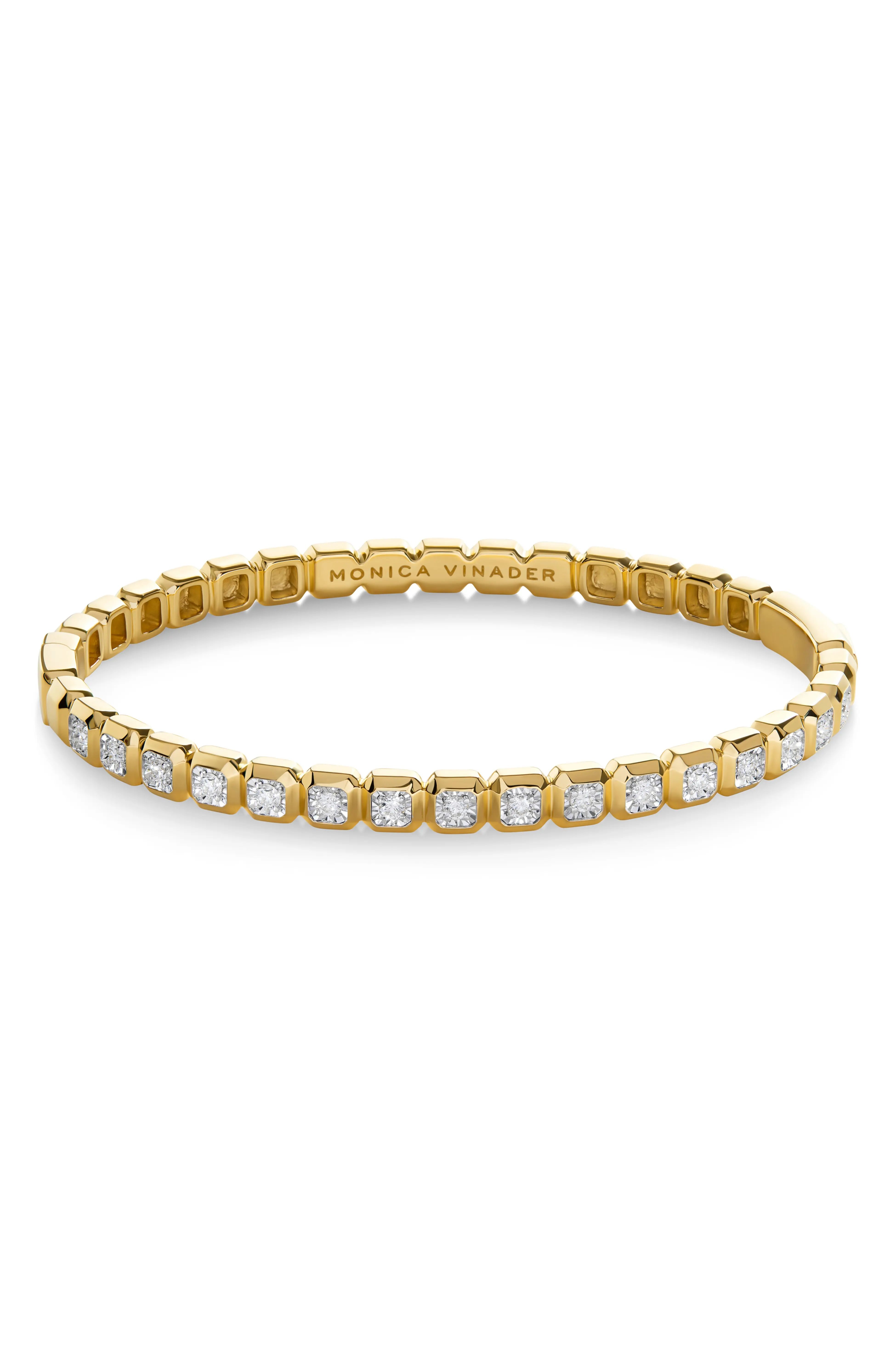 Monica Vinader Asscher Set Lab Created Diamond Bangle