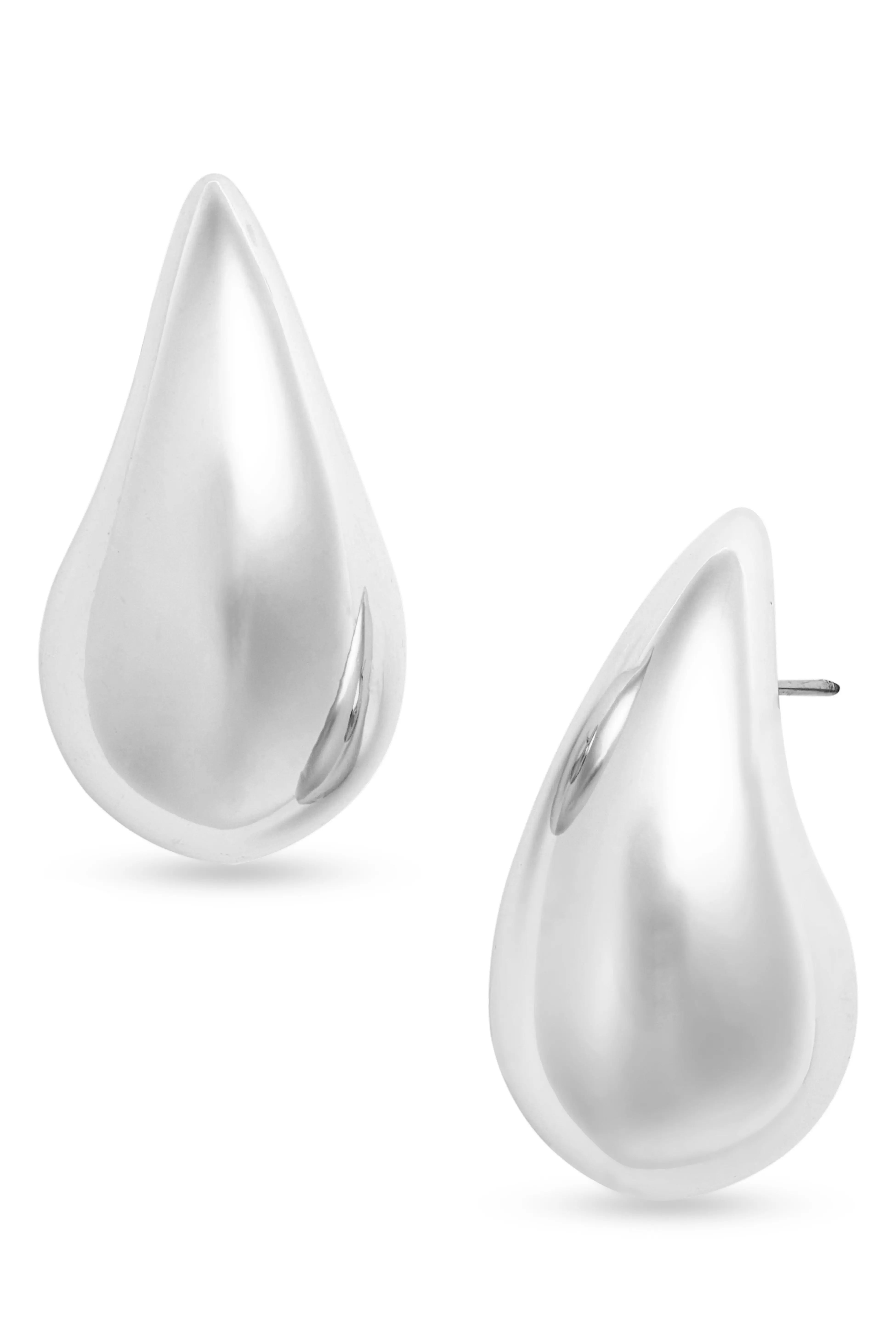 Open Edit Polished Teardrop Stud Earrings