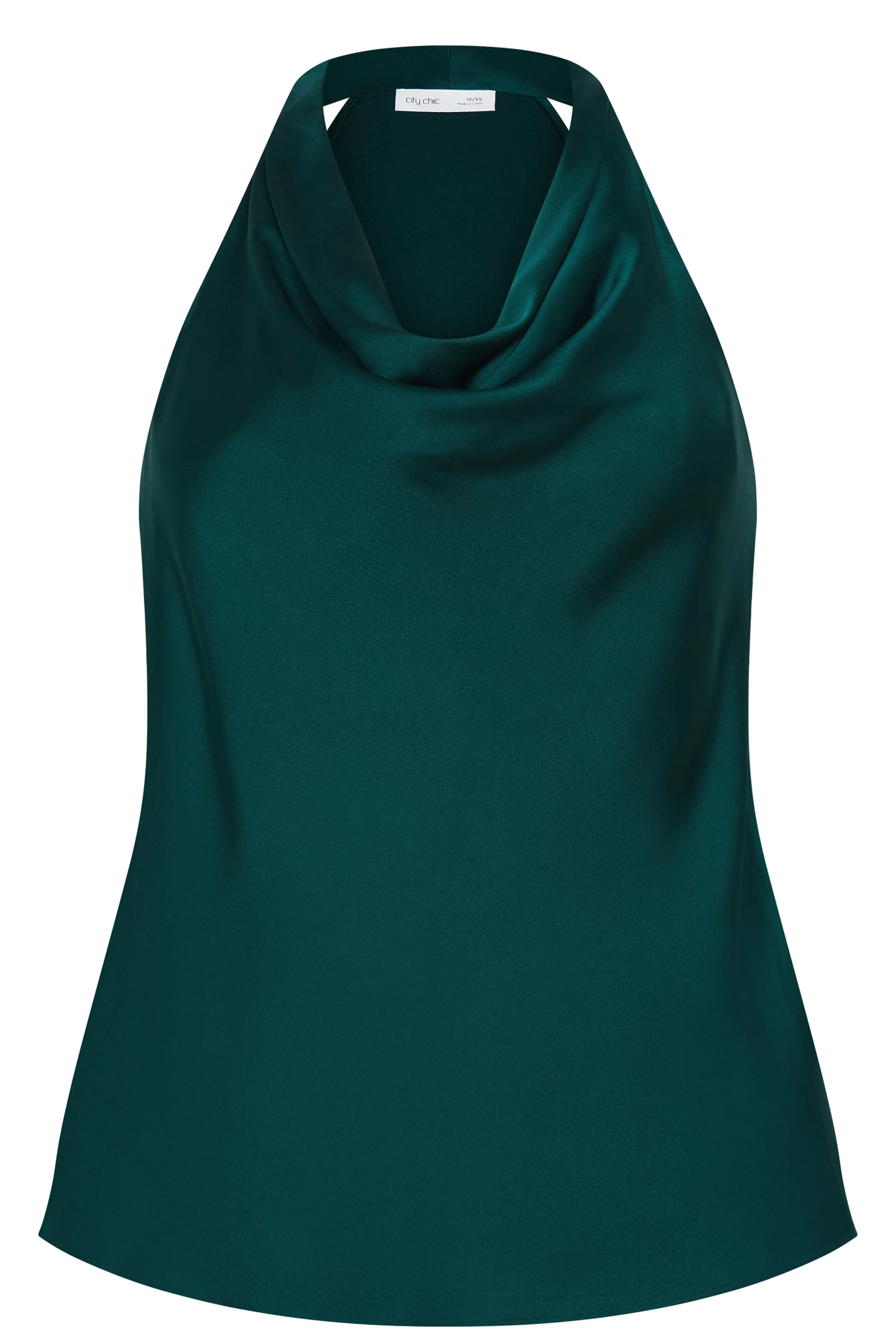 City Chic phthalo green top