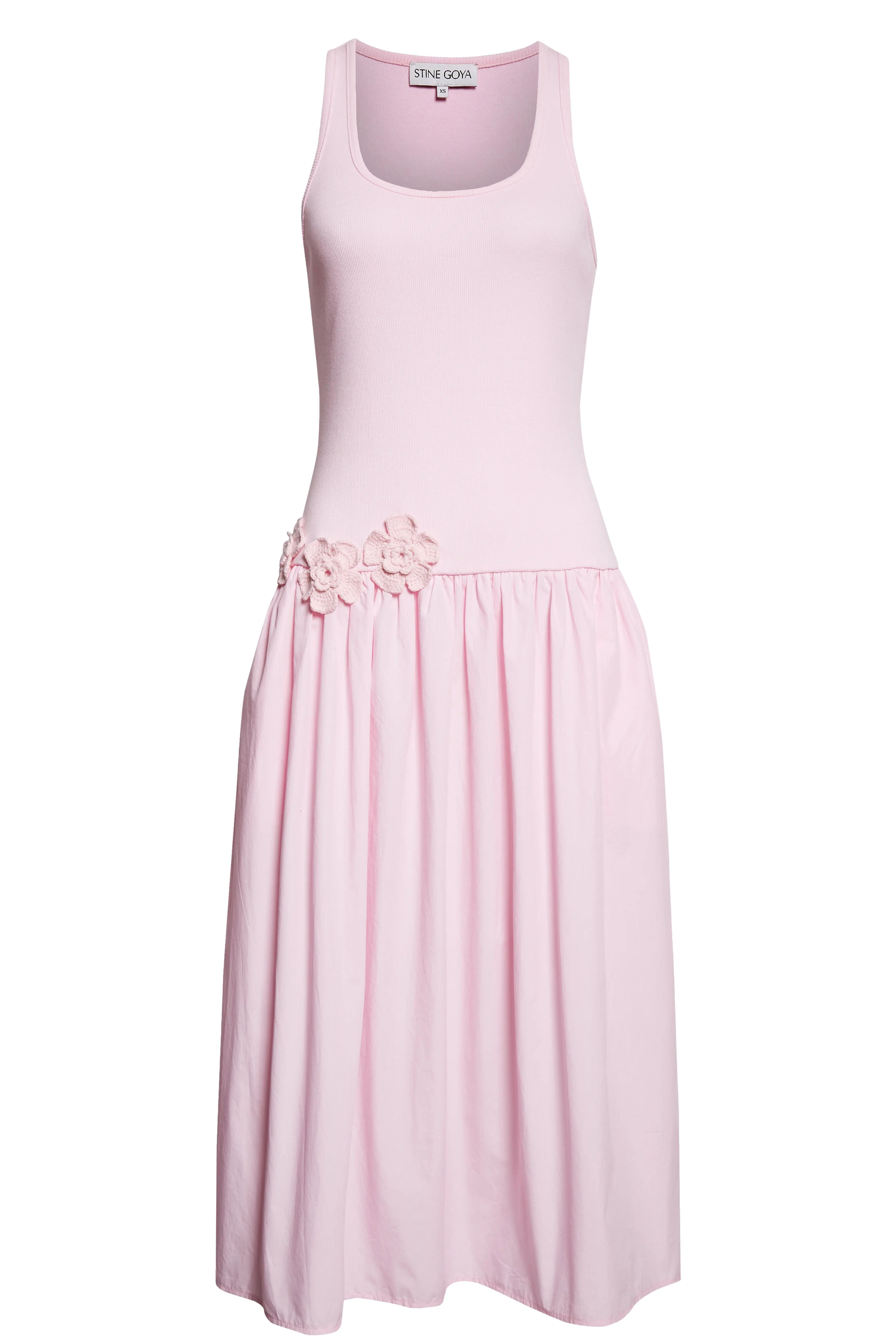 Stine Goya Mixed Media Tank Midi Dress