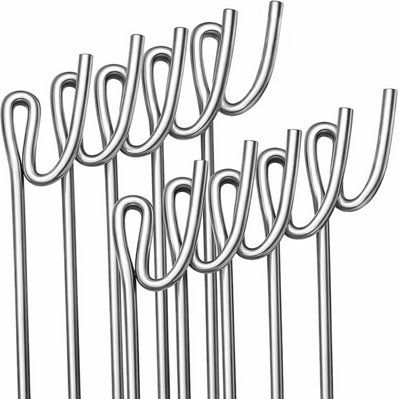 Homatz Fencing Pin 1.15m Long / 8mm Thick (pack of 10) Steel Fence Pin, Non Galvanised Road Pins for Garden &amp;amp; Outdoor Fence Mesh