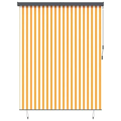 Modern Outdoor Roller Blind Orange and White 200 X 250 Cm Fabric
