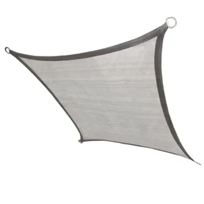 Sundaze 3.6x3.6m Sun Shade Sail Square Hdpe Breathable Uv Block Sunscreen Grey With Free Rope