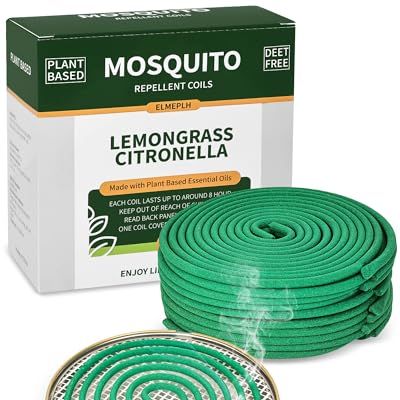Mosquito Repellent Coils, Citronella Incense Coil Outdoor - Each Burns for 8 Hours (contains 20 Coils &amp;amp; 1 Stands)