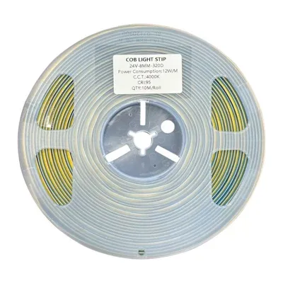 Cob Led Light Strip Cutomisable Kit 8mm Width Uniform Dotless Led Tape Light for Room Cabinet Kitchen Wardrobe (dc24v/4000k/10m)