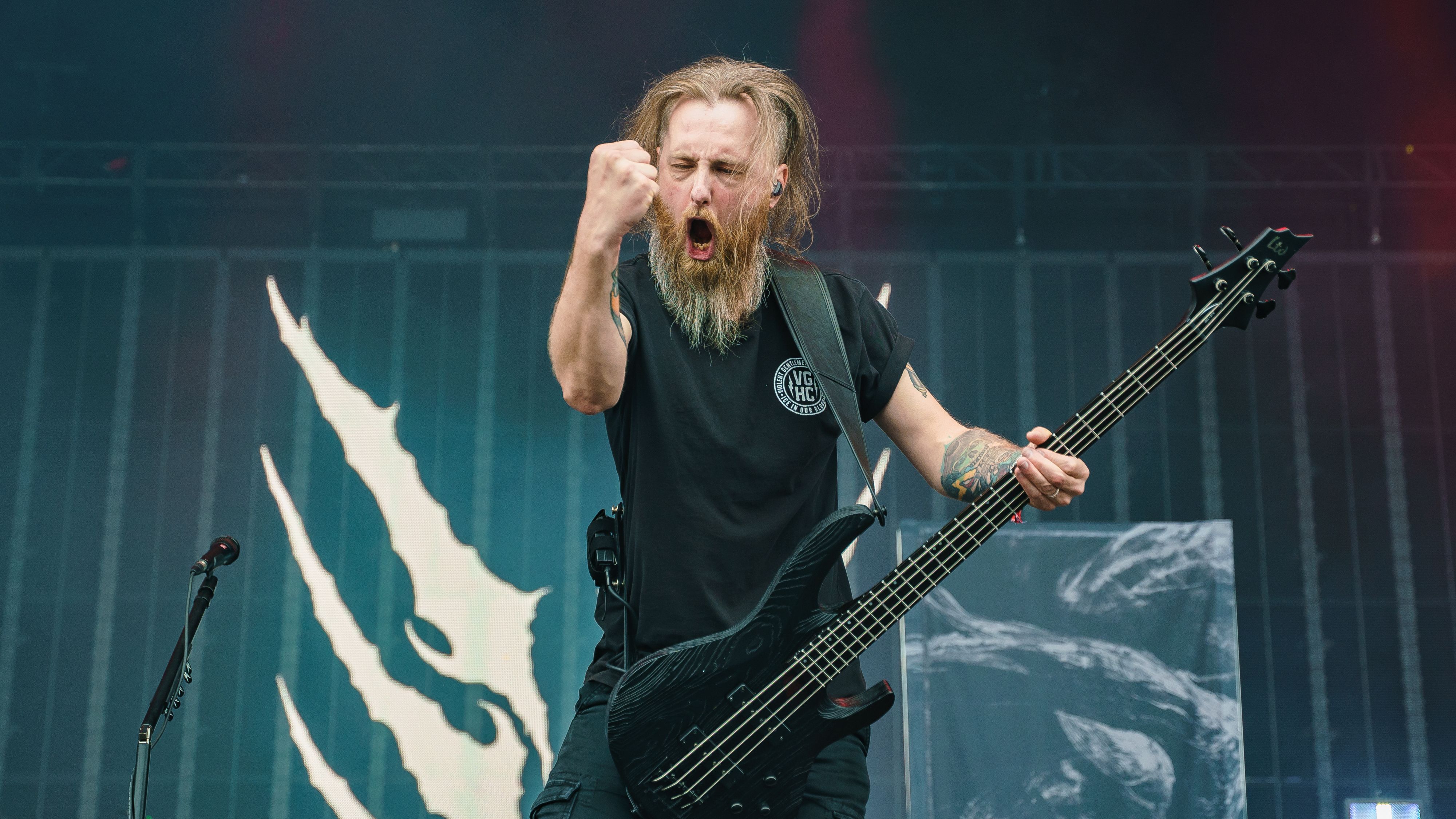 HELSINKI, FINLAND - JUNE 28: Fredrik Lennartsson of Orbit Culture performs live at the 2025 Tuska Festival in Suvilahti on June 28, 2025 in Helsinki, Finland. (Photo by Venla Shalin/Redferns)