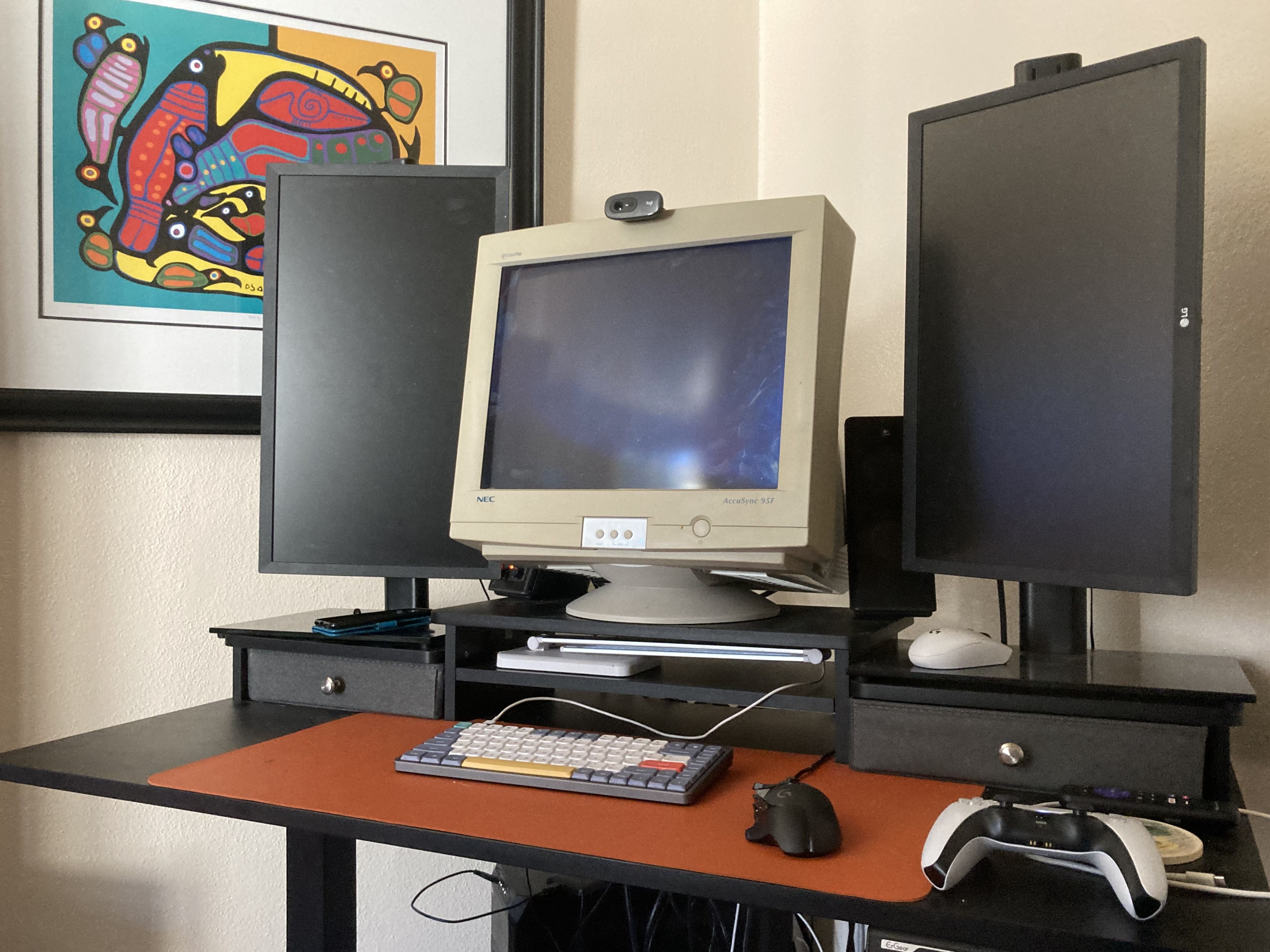 Modern retro gaming setup with CRT monitor