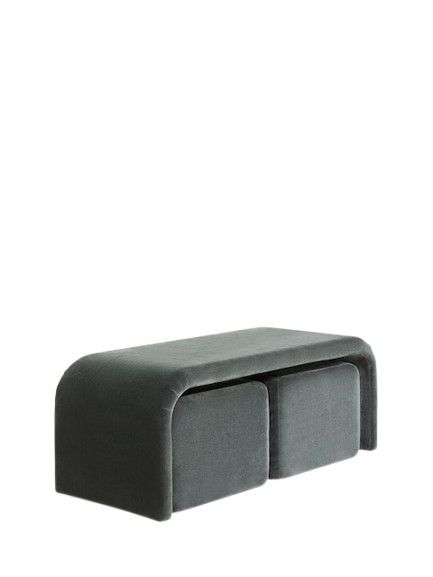 Opulent Chenille Slate Grey Sidney Coffee Table