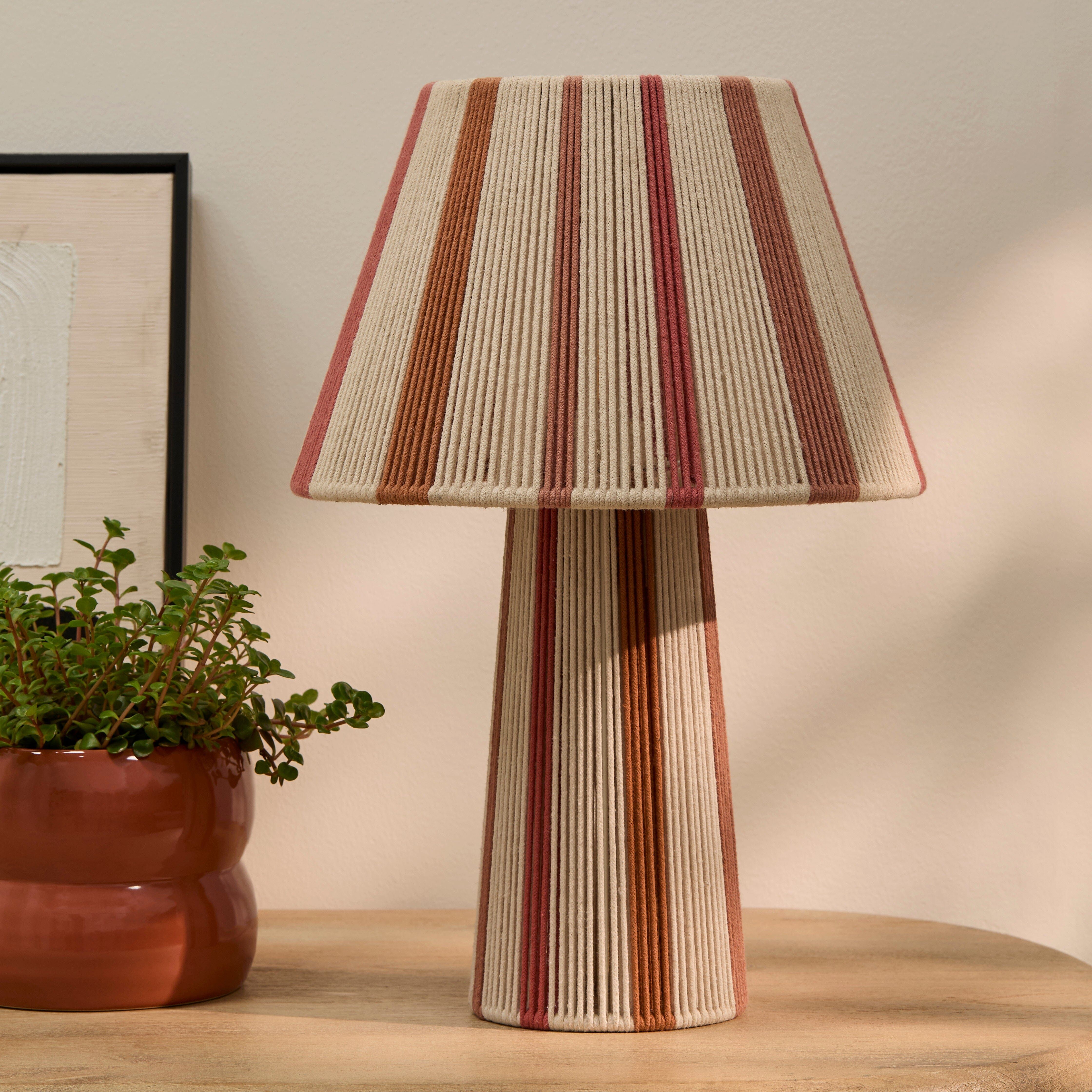 Kateli Paprika Stripe Large Table Lamp - 45cm