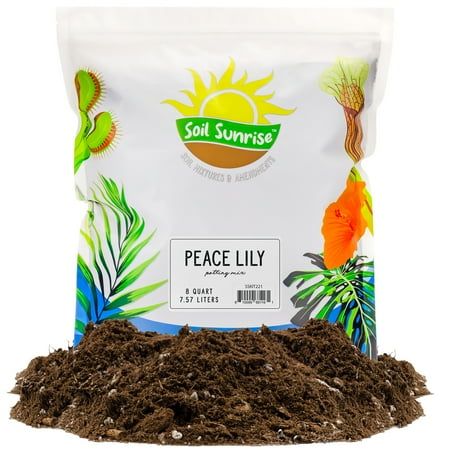 Peace Lily Potting Soil Mix (8 Quarts), for Planting, Growing, or Repotting Peace Lily Plants