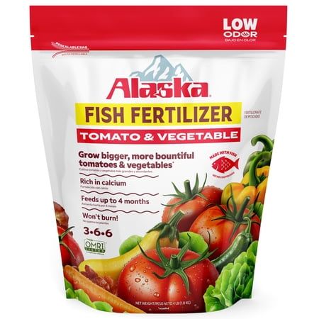 Alaska Fish Fertilizer Tomato &amp;amp; Vegetable 3-6-6 Plant Food 4lb