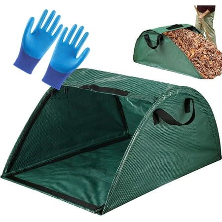Leaf Collector, Portable Leaf Bags Garden Bag Lawn and Leaf Bags Reusable,leaf Pick Up Tools for Weeds, Branches and Garden Waste With Garden Gloves
