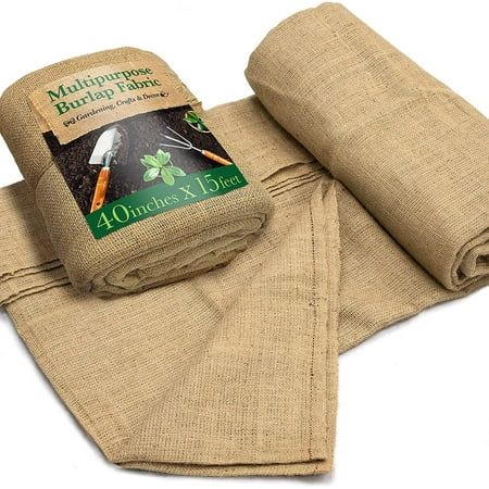 Burloptuous Burlap Roll - 40&quot;x15 Feet - Natural Burlap Fabric for Gardening, Decoration, Rustic Party