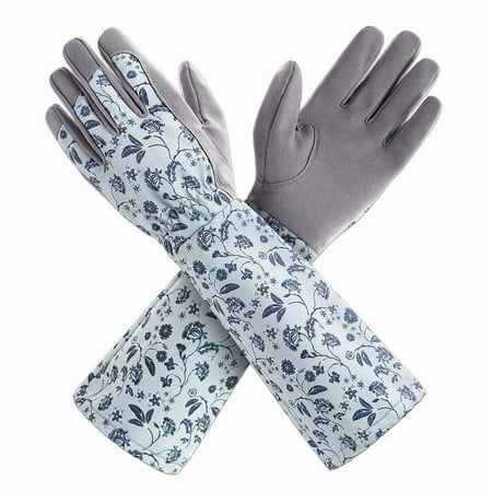 Kaygo Gardening Gloves for Women Long Sleeve, Light Protective Gloves for Yard and Outdoor Work, Gray, L