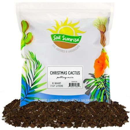 Christmas Cactus Potting Soil Mix (8 Quarts), Custom Blend for Xmas, Easter, and Thanksgiving Cactus Tropical Indoor Houseplants