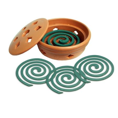 Pic Mosquito Coils With Terra Cotta Burner, Mosquito Repellent, 3 Oz, 5 Pc Box