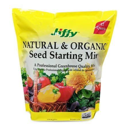 Jiffy Natural &amp;amp; Organic Seed Starter Mix, 12 Qt, Garden Soil