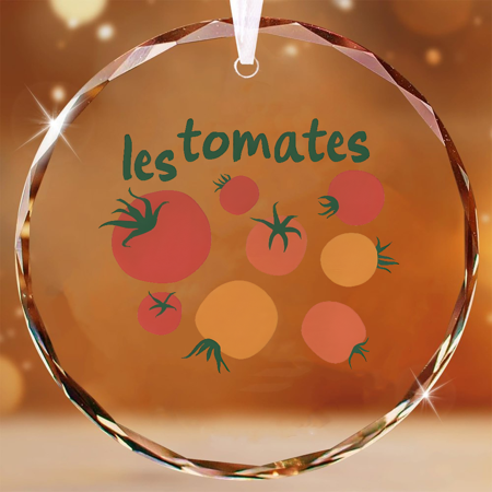 Belvo Osec Tomato Ornament, French Girl Retro Decor, Summer Vegetable Decor, Farmers Market Gift, Crystal Glass Ornament