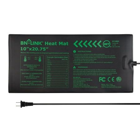 Bn-Link Seedling Heat Mat 10" X 20.75" Warm Hydroponic Heating Pad Waterproof for Seed Starting Greenhouse and Germination