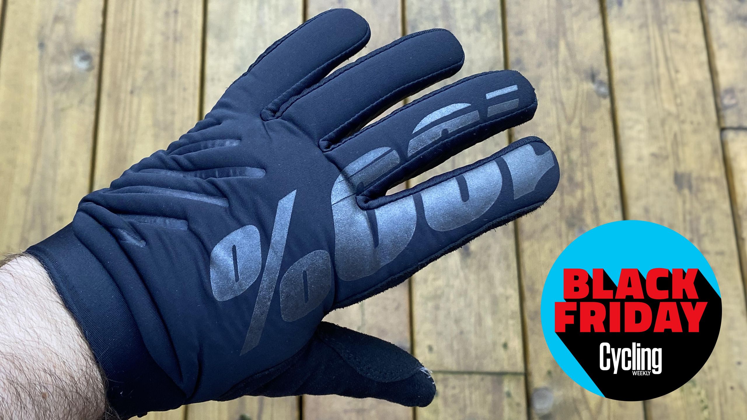 100% Brisker Cold Weather Mountain Bike Gloves – Stripe, Black/Grey – Insulated, Breathable, Silicone Grip – Unisex