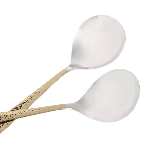 John Lewis Kainoosh Stainless Steel Serving Spoons, Set of 2, Gold
