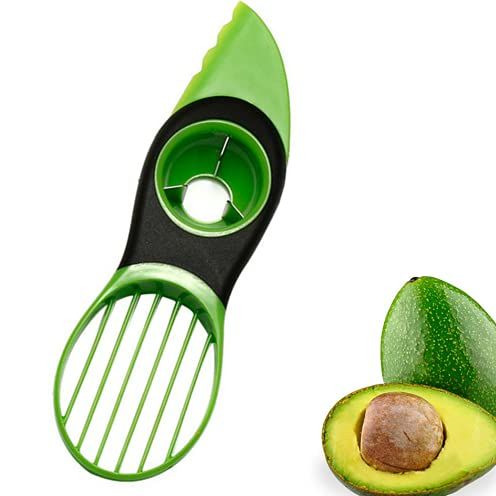 Avocado Cutter, 3 in 1 Avocado Slicer - Multifunctional Avocado Tool, Peeler, Scooper (green)