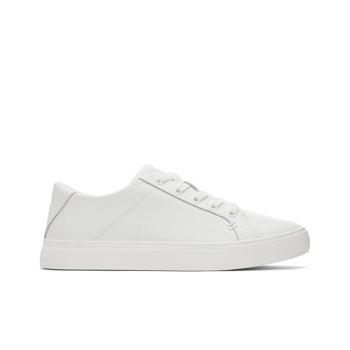 Toms Women's Kameron Lace Up Lace-Up Sneaker, White Leather, 4.5 Uk