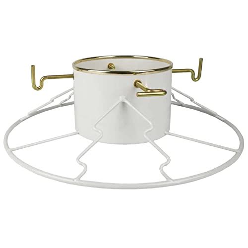 Yard Butler Santa's Helper - Easy to Use & Assemble Christmas Tree Stand - Durable & Sturdy Stand Made With Anti-Rust Steel - Beautiful Addition to Holiday Decor - 6' to 11' Trees - White
