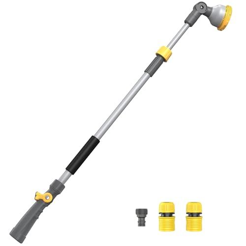 Voxon Watering Wand for Garden Hose, Adjustable 29&amp;ndash;43 Inch Watering Wand With 10 Spray Patterns &amp;amp; 180&amp;deg; Swivel Head, Thumb Flow Control, for Hanging Baskets, High Shrubs &amp;amp; Patio Plants