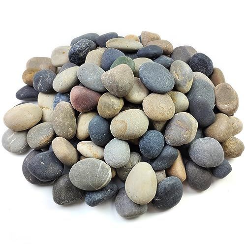 Fantian 9 Kgs Garden Stones, 4-6 Cm Beach Cobbles. Decorative Pebbles for Garden, Plant Pots, Ponds, Water Features, Aquarium Stones and Ground Cover