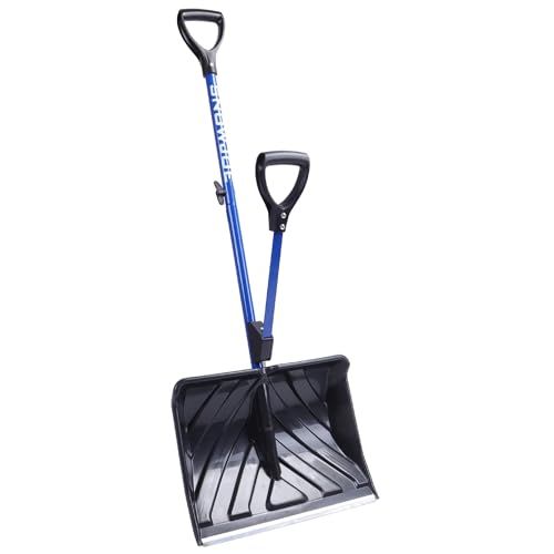 Snow Joe Snow Shovel With 18-Inch Blade and Assist Handle, 3.5 Lbs - Heavy-Duty Lightweight Shoveling Tool for Ice Removal, Shovelution Sj-Shlv01