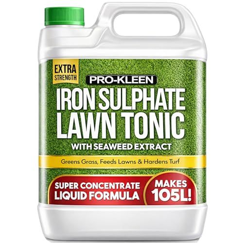 Pro-Kleen Lawn Tonic Liquid Iron Sulphate Quality Ferrous Conditioner, Fertiliser, Grass Greener, Turf Hardener | Long-Lasting for a Healthier Looking Garden | Helps Prevent Lawn Disease (5 Litres)