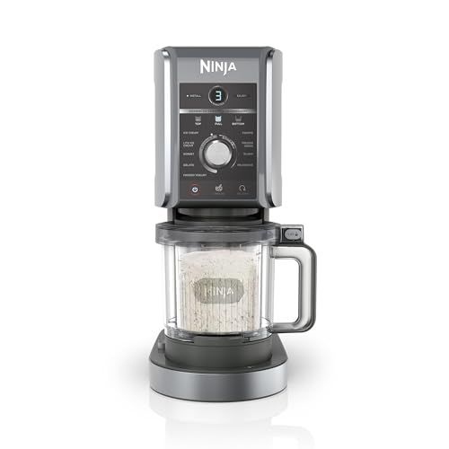 Ninja Creami Deluxe Ice Cream Maker &amp;amp; Frozen Dessert Maker With 3 Tubs, 10 Functions, Makes Ice Cream, Gelato, Sorbet, Frozen Yoghurt, Milkshakes, Slushi &amp;amp; More, 2-In-1 Flavour Option, Silver, Nc501uk