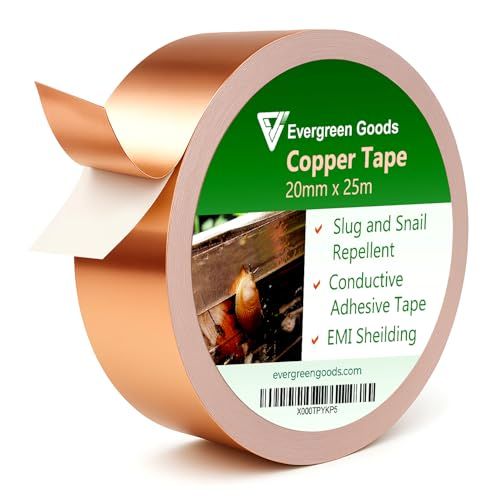 Evg 20mm X 25m Copper Slug Tape | Snail Repellent for Gardens | 1 Roll