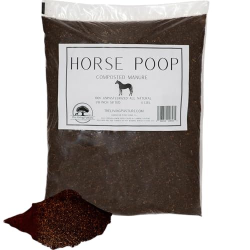 Horse Poop, 100% Natural Aged Unpasteurized Composted Manure and Sifted Premium Garden Soil Amendment for Plants, Compost Tea and Mushroom Substrate