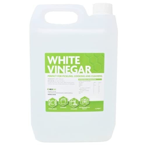 Hexeal White Vinegar 5l &amp;ndash; 5l of Food Grade White Vinegar for Cooking, Cleaning, Pickling &amp;amp; Baking &amp;ndash; Cleans Surfaces, Deodorises &amp;amp; Removes Grime