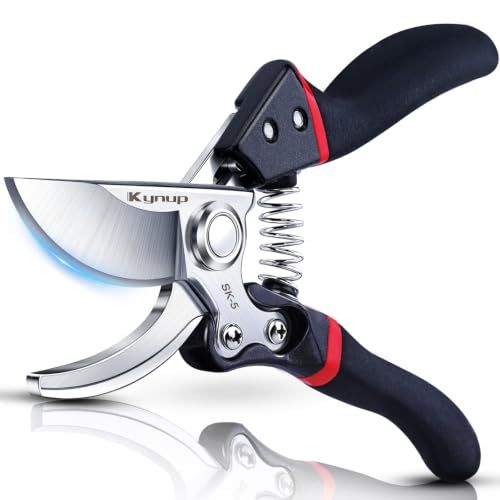Kynup Garden Secateurs - Sk-5 Steel Gardening Shears With Ergonomic Anti-Slip Handle, Gardening Pruning Scissors, Bypass Pruning Secateurs for Trimming &amp;amp; Hedge Shears Cutting - Garden Tools - Black