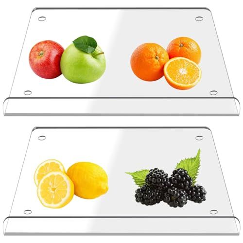 Ldhhyh 2pcs Acrylic Chopping Boards, 40x30cm Clear Cutting Board With Counter Lip, Non Slip Counter Edge Chopping Board for Kitchen Countertop, Meat, Fruits, Vegetables Worktop Protector