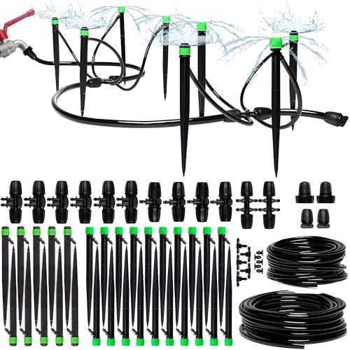Carpathen Drip Irrigation System Kit - Complete Premium Garden Watering System With Adjustable Sprinkler Emitters, 5/16" &amp;amp; 1/4" Tubing and Fittings - Drip Line for Raised Beds, Lawn, Pots, Greenhouse