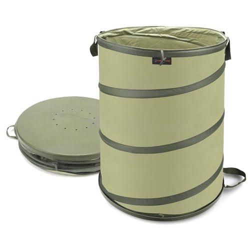 Yudi &amp;amp; Garden 45 Gallon Hard Bottom Collapsible Garden Bag, Collapsible Trash Can, Camping Trash Can, for Collecting Weeds or Leaf or Party and Yard Waste