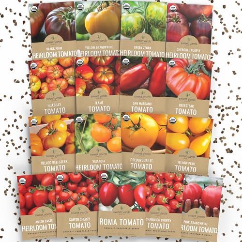Organic Tomato Ultimate Seed Variety Pack - 17 Individual Packs - 2026 Season - Black Krim, Golden Jubilee, Cherokee Purple and More! for Indoor &amp;amp; Outdoor Planting (non-Gmo, Certified Organic)