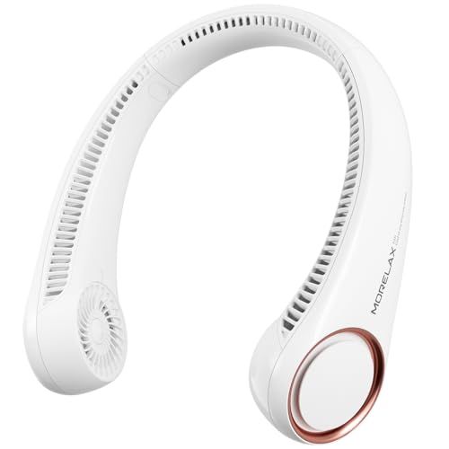 Morelax Neck Fan, Portable Neck Fan,hands Free Bladeless Mini Fan With 360&amp;deg;cooling Airflow, 3 Speeds Adjustable,ultra Quiet Wearable, Suitable for Indoor Outdoor Travel Sports (white)