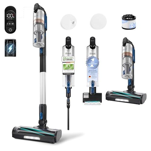 Levoit Cordless Vacuum Cleaner With Hepa Filter, Motorised Brush, Keeps Pet Hair From Tangling, Stands Upright, Wall-Mounted Charging, Lightweight, Ideal for Carpets, Stairs and Hard Floors, Lvac300
