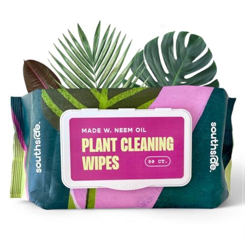 Plant Cleaning Wipes by Southside Plants - Gentle, Plant-Based Wipes for Shiny Leaves and Better Photosynthesis - Unscented, Extra Thick Waffle Weave Leaf Wipe for Indoor &amp;amp; Outdoor Plants - 80 Ct