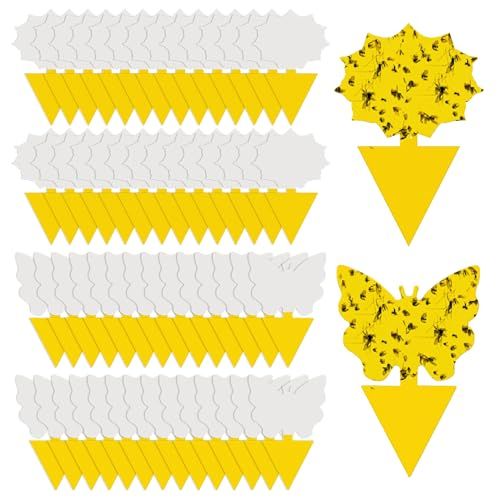 Cleanuper 58 Pcs Flying Insect Traps for Plants,indoors, Outdoors, Kitchen, Office, Yellow Sticky Traps for Fungus Gnat, Fly and Flying Insects, Non-Toxic &amp;amp; Odorless, Kid &amp;amp; Pet Safe, Economic Pack