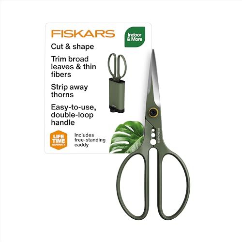 Fiskars Shaper Plant Shears, Plant Snip &amp;amp; Holder, Precision Indoor Gardening Shears, 6"