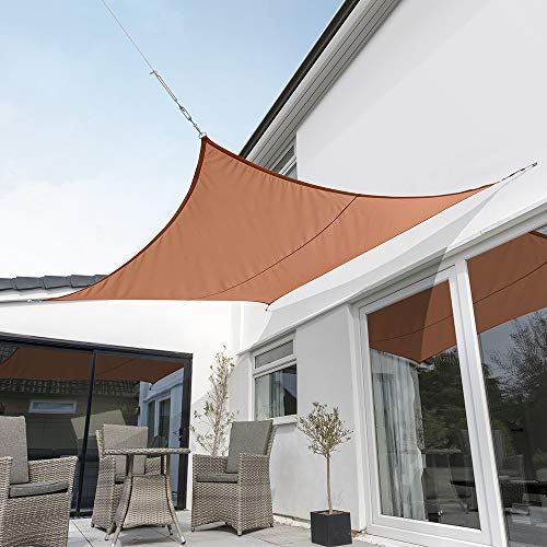 Kookaburra Waterproof Garden Sun Shade Sail Canopy in Terracotta 98% Uv Block (3.6m Square)