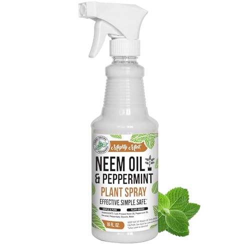 Mighty Mint Neem Oil &amp;amp; Peppermint Plant Nutrient Spray &amp;ndash; Natural Leaf Shine for Indoor &amp;amp; Outdoor Use &amp;ndash; Plant-Based Formula for Stronger, Healthy Plants - 16 Oz