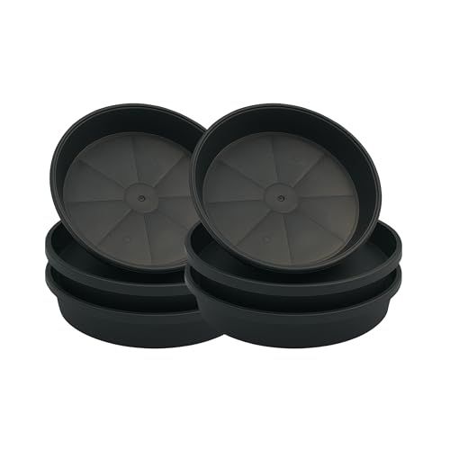 30cm (12&amp;rdquo;) Diameter Pack of 10 Uk Made Plant Pot Saucers, Flower Pot Saucer - Black Plastic Plant Saucers - Ideal as a Drip Base Plant Pot Trays for Garden Pot Saucer Indoor/outdoor Plants