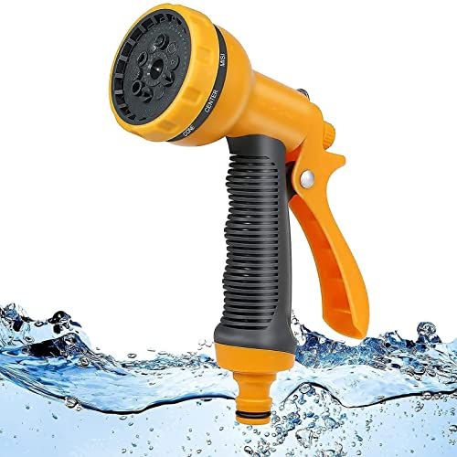 Garden Hose Pipe Spray Gun,10 Adjustable Patterns Hose Nozzle, High-Pressure Anti-Slip Water Gun for Plants &amp;amp; Lawns Watering, Car &amp;amp; Bike Washing and Pets Bathing